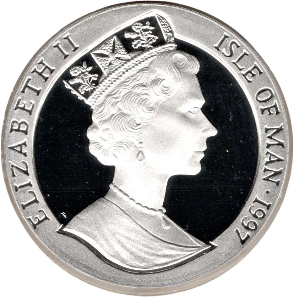 Isle of Man 1 Crown - Elizabeth II Year of the Ox; Silver Proof obverse