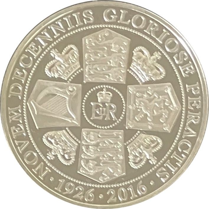 Gibraltar 1 Crown - Elizabeth II 90th Birthday - 1st Effigy; Silver Proof