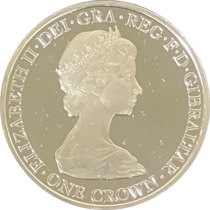 Gibraltar 1 Crown - Elizabeth II 90th Birthday - 2nd Effigy; Silver Proof obverse