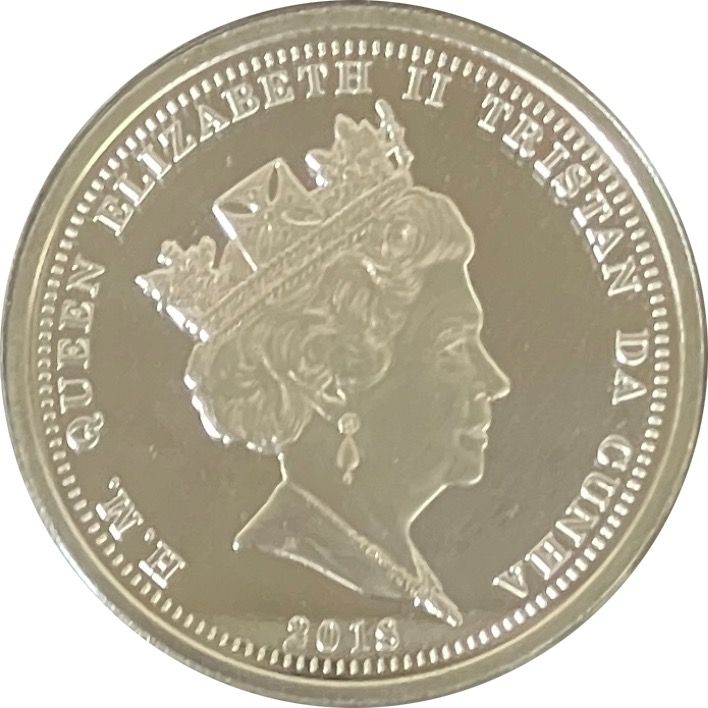 Tristan da Cunha 1 Crown - Elizabeth II Coronation; Jewelled Sword of Offering obverse