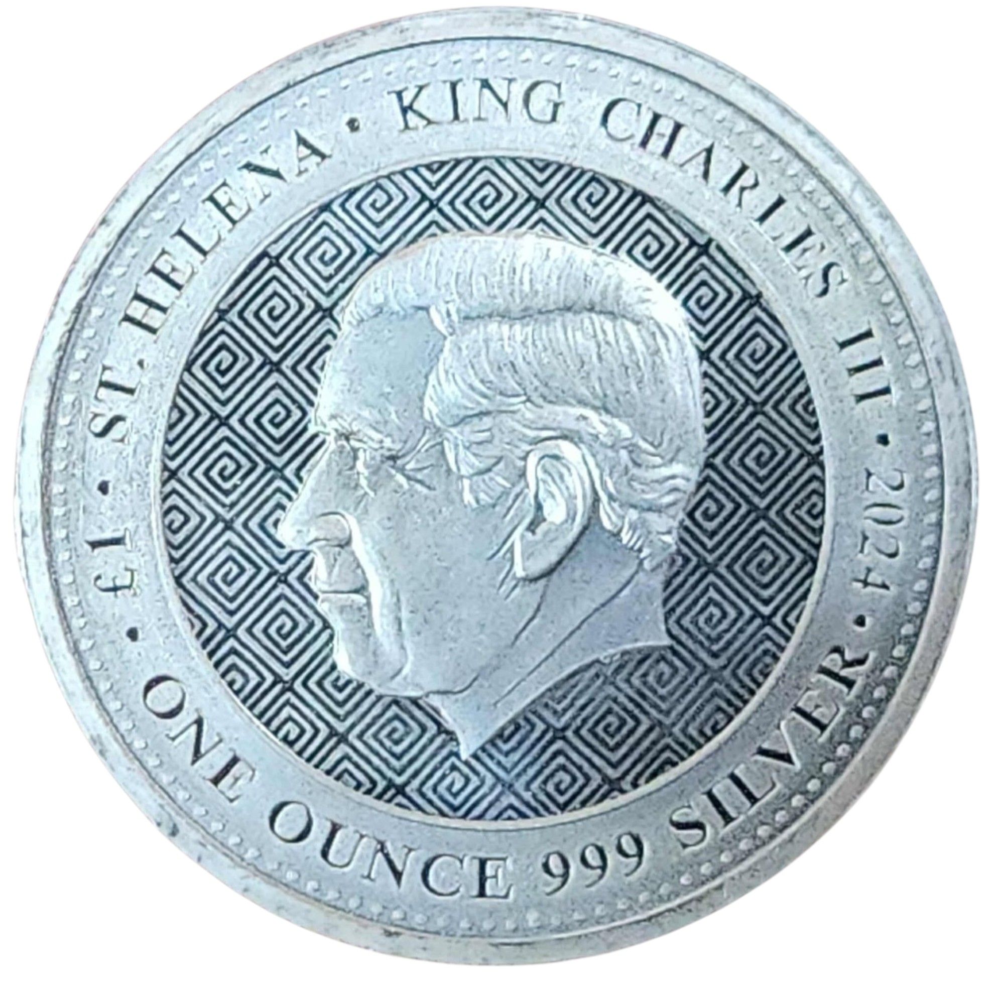 Saint Helena 1 Pound - Charles III Owl of Athens; 1 oz Fine Silver obverse