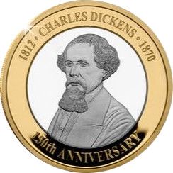 Jersey 2 Pounds - Elizabeth II Charles Dickens; Silver Proof reverse
