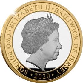 Jersey 2 Pounds - Elizabeth II A Christmas Carol; Silver Proof obverse