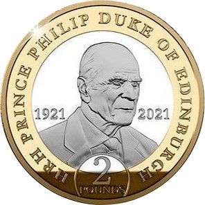 Isle of Man 2 Pounds - Elizabeth II The Prince Philip Memorial; Silver Proof