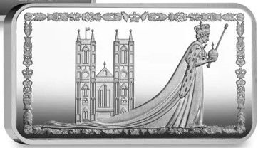Jersey 50 Pence - Charles III 70th Ann. Coronation of Queen - Queen and Abbey obverse