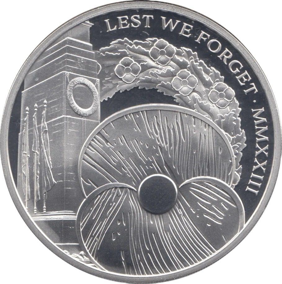 Jersey 5 Pounds - Charles III Remembrance; Silver Proof reverse