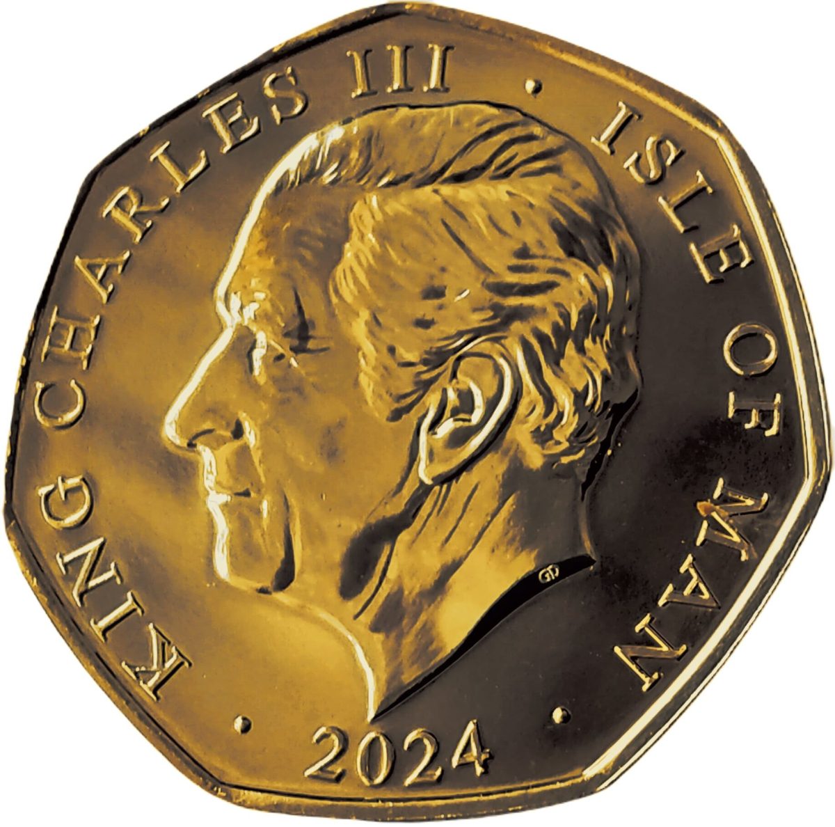Isle of Man 50 Pence - Charles III D-Day Normandy Landings; Gold plated obverse