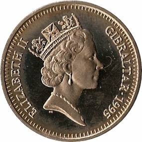 Gibraltar 5 Pounds - Elizabeth II The Queen Mother obverse