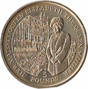 Gibraltar 5 Pounds - Elizabeth II The Queen Mother