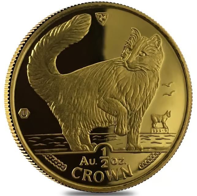 Isle of Man ½ Crown - Elizabeth II Norwegian Cat