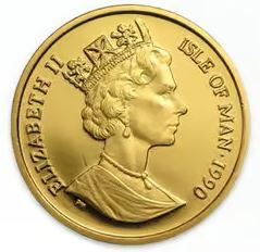Isle of Man ½ Crown - Elizabeth II New York Alley Cat; Gold obverse