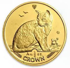 Isle of Man ½ Crown - Elizabeth II New York Alley Cat; Gold