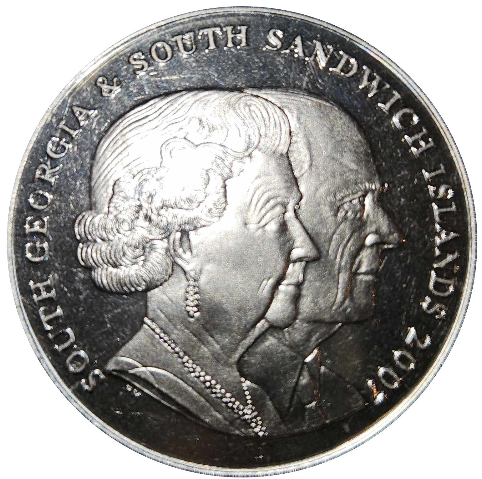 South Georgia and the South Sandwich Islands 2 Pounds - Elizabeth II Diamond Wedding; Marriage Licence obverse