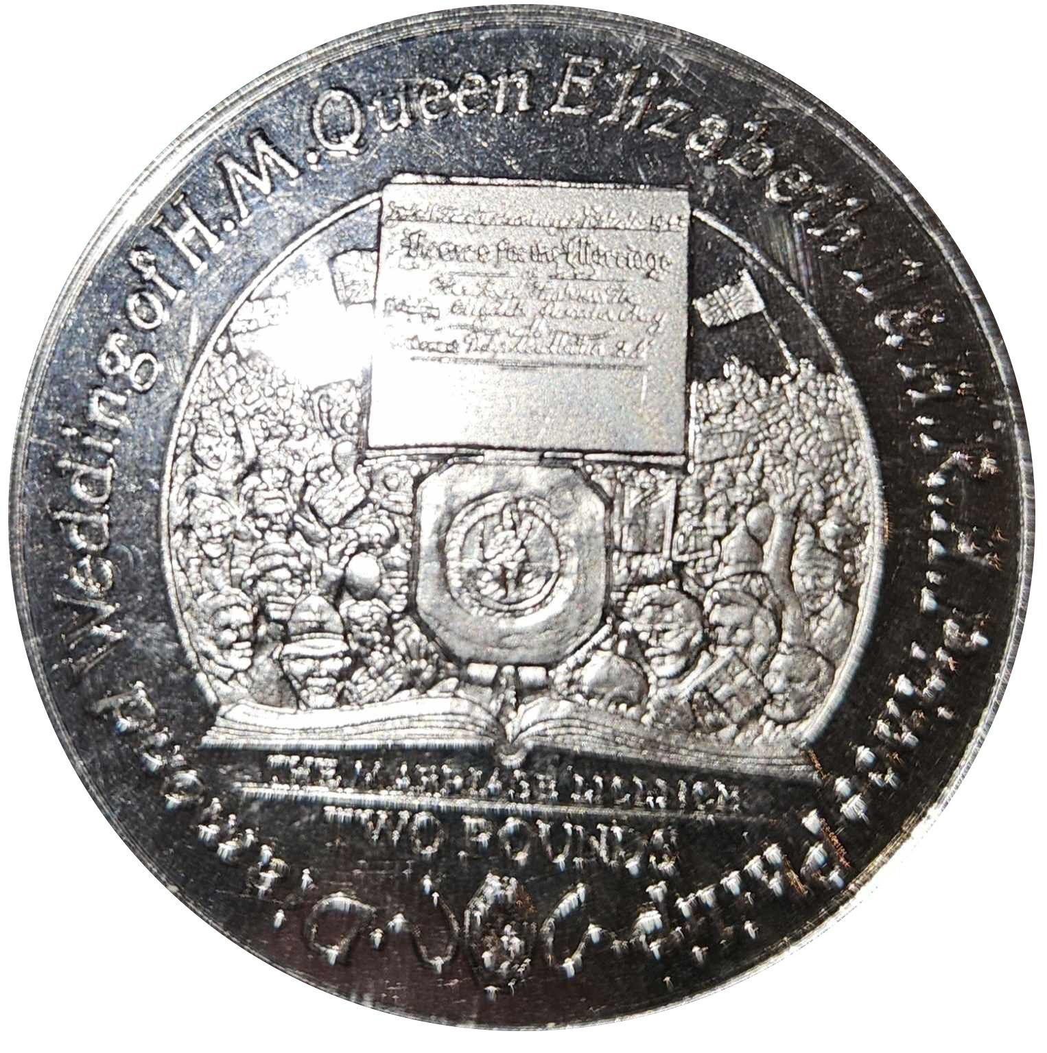 South Georgia and the South Sandwich Islands 2 Pounds - Elizabeth II Diamond Wedding; Marriage Licence