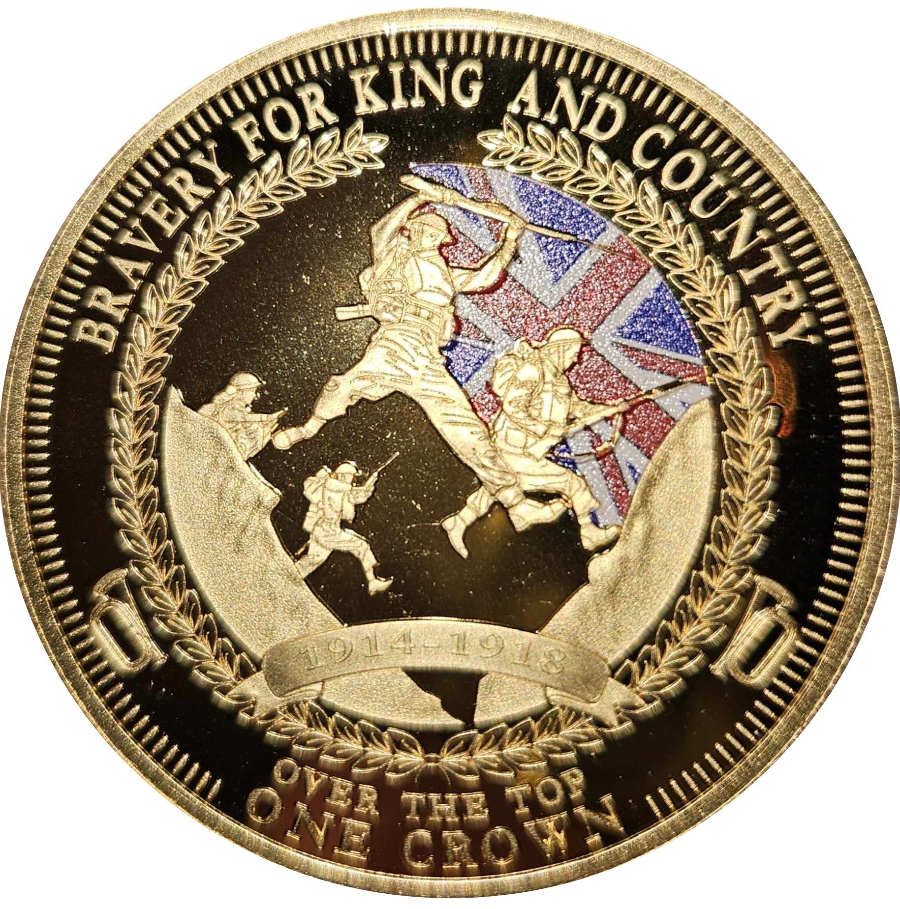 Tristan da Cunha 1 Crown - Elizabeth II WWI; over the top reverse
