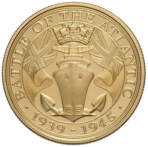 Gibraltar 1 Sovereign - Elizabeth II Battle of the Atlantic