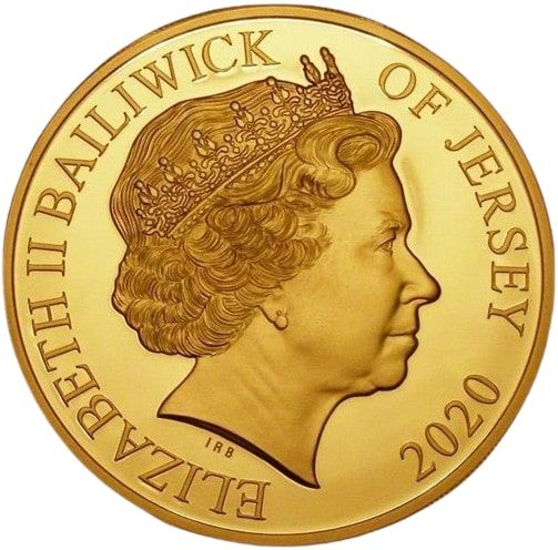 Jersey 10 Pounds - Elizabeth II Victory in Europe; Gold Proof obverse