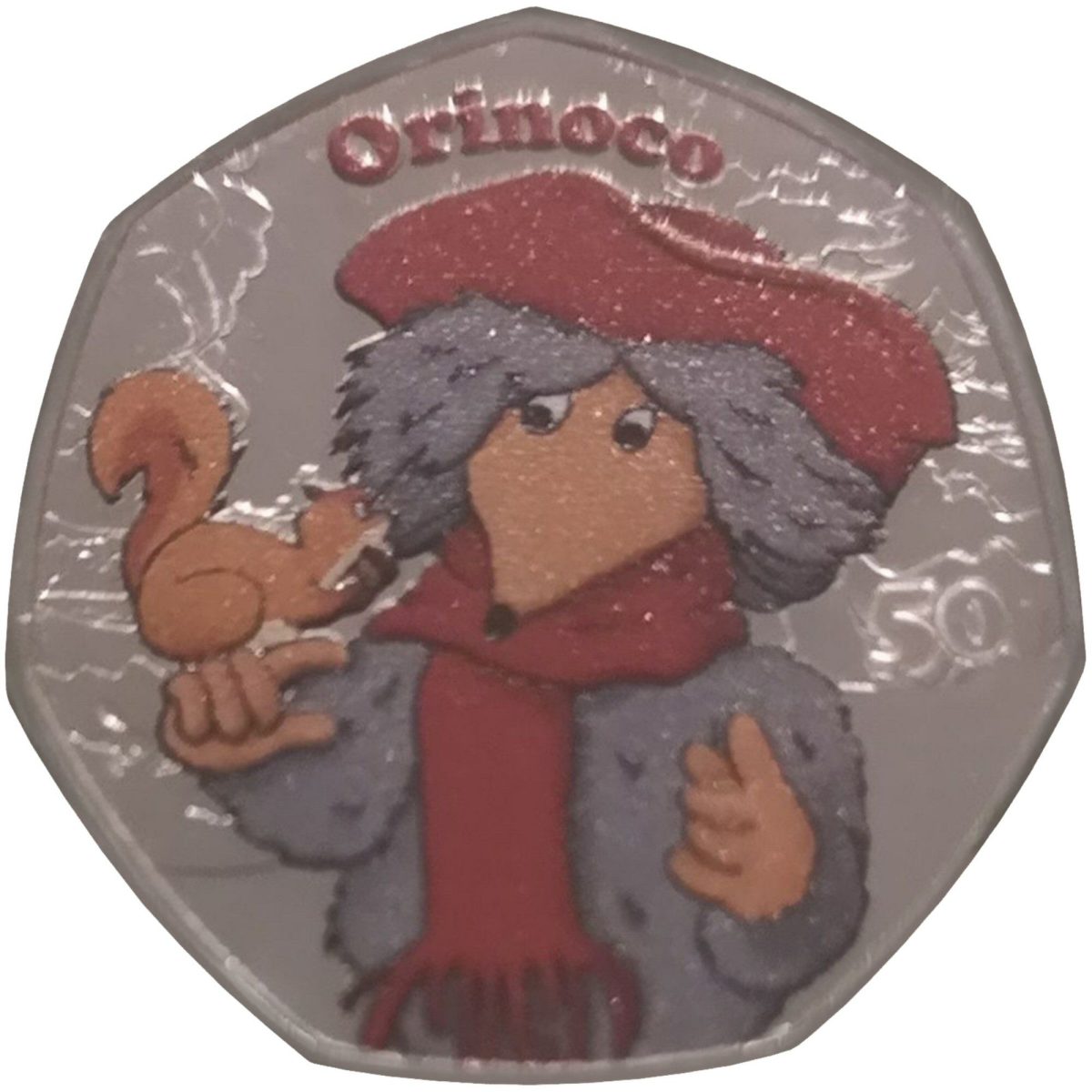 Guernsey 50 Pence - Charles III The Wombles - Orinoco; Coloured reverse
