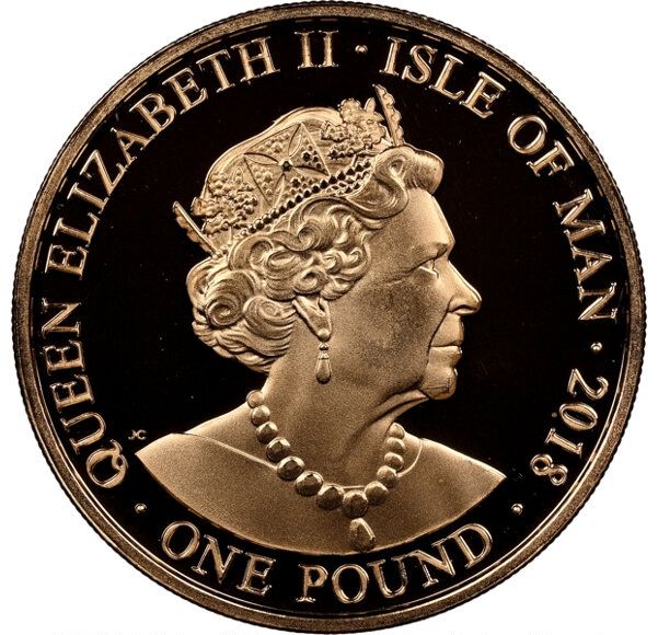 Isle of Man 1 Pound - Elizabeth II 65th Coronation Anniversary; Gold Proof obverse