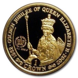 Isle of Man 1 Crown - Elizabeth II Golden Jubilee (Gold)