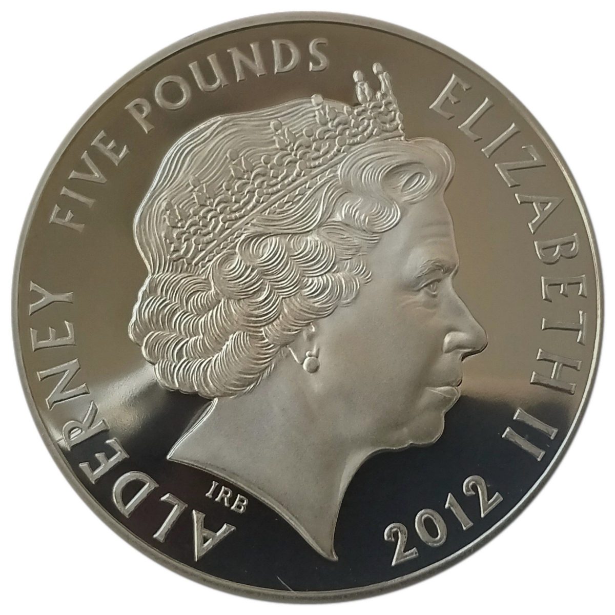 Alderney 5 Pounds - Elizabeth II State Opening of Parliament obverse