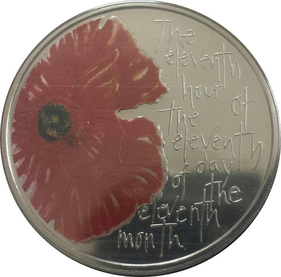 Alderney 5 Pounds - Elizabeth II Poppy, We Will Remember Them