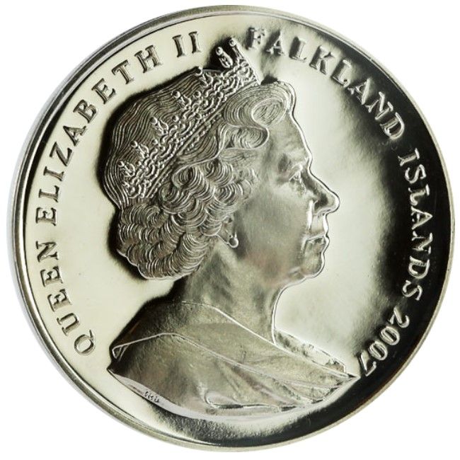Falkland Islands 1 Crown - Elizabeth II International Polar Year obverse