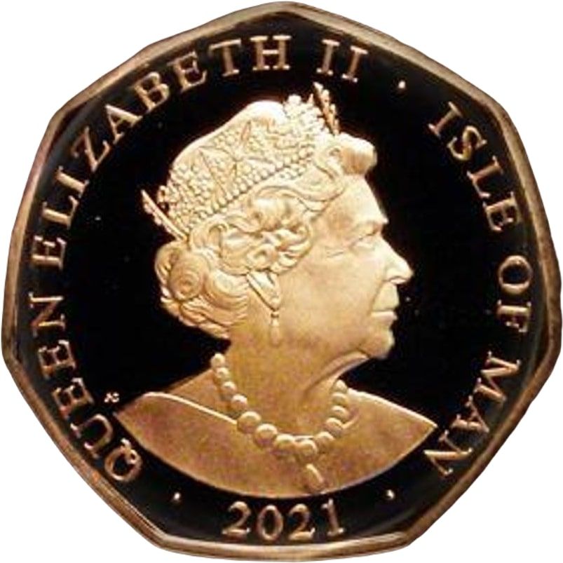 Isle of Man 50 Pence - Elizabeth II Alice; Gold Proof obverse