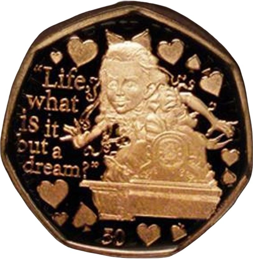Isle of Man 50 Pence - Elizabeth II Alice; Gold Proof
