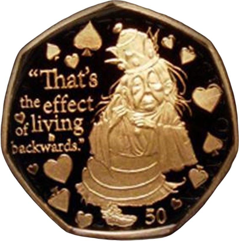 Isle of Man 50 Pence - Elizabeth II The White Queen; Gold Proof reverse