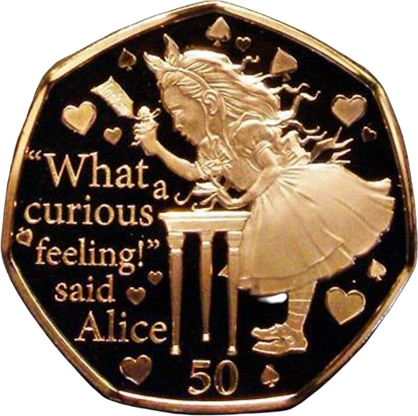 Isle of Man 50 Pence - Elizabeth II Alice; Gold Proof