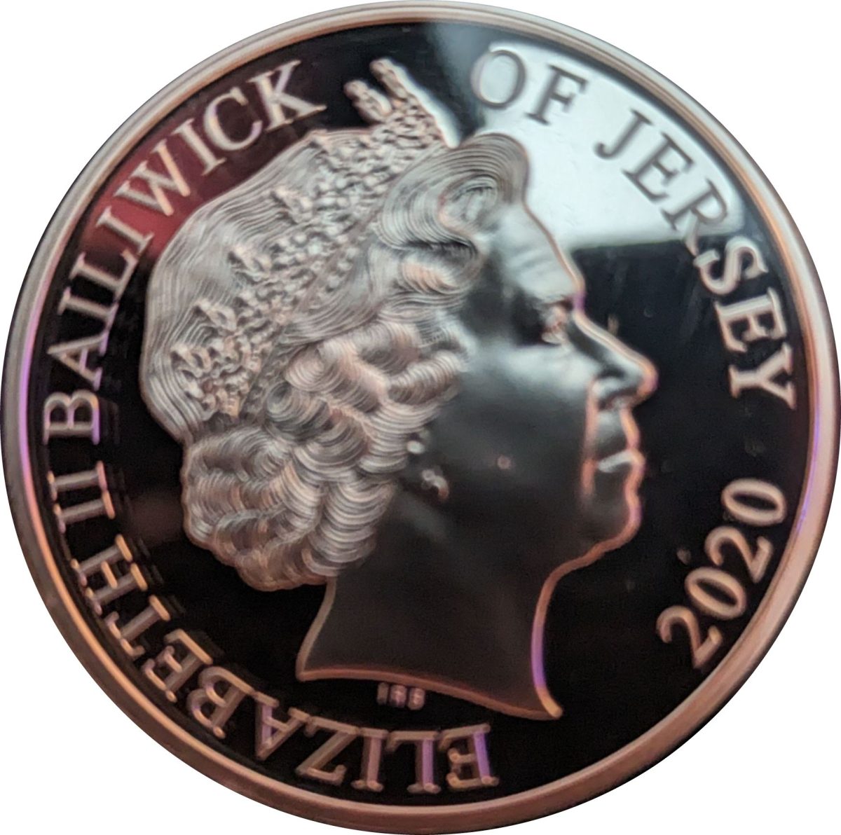 Jersey 5 Pounds - Elizabeth II 2020 Remembrance; Silver Proof obverse
