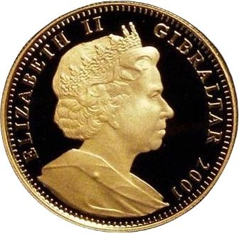 Gibraltar ⅕ Crown - Elizabeth II 75th Birthday Queen Elizabeth II obverse