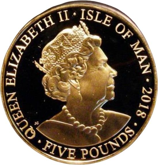 Isle of Man 5 Pounds - Elizabeth II Centenary of the First World War; Gold Proof obverse