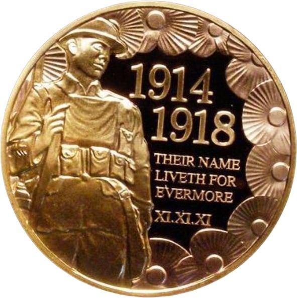Isle of Man 5 Pounds - Elizabeth II Centenary of the First World War; Gold Proof