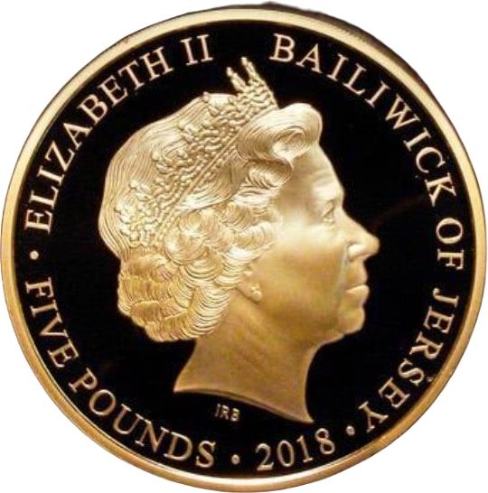 Jersey 5 Pounds - Elizabeth II The Centenary of the First World War; Gold Proof obverse