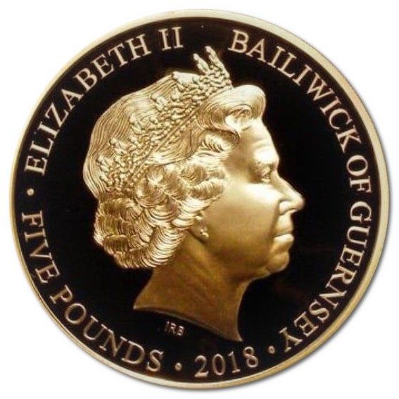 Guernsey 5 Pounds - Elizabeth II Centenary of the First World War; Gold Proof obverse