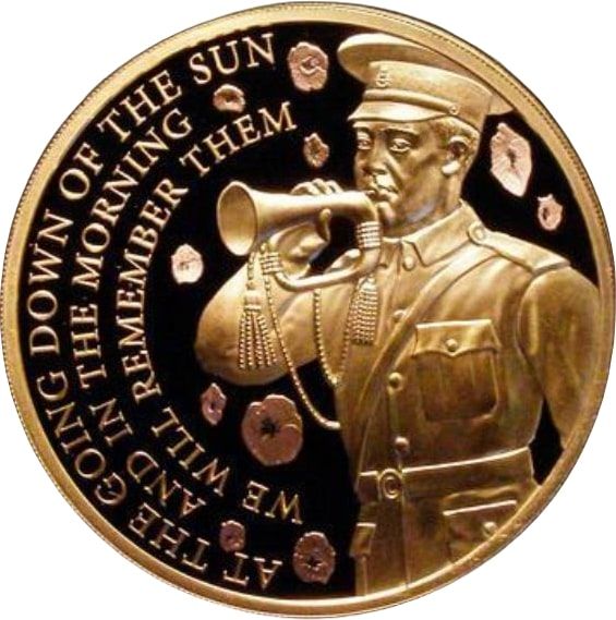 Guernsey 5 Pounds - Elizabeth II Centenary of the First World War; Gold Proof