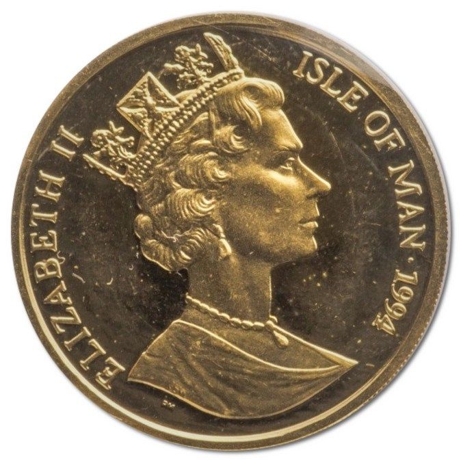 Isle of Man ½ Crown - Elizabeth II Japanese Bobtail Cat obverse
