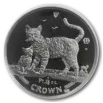 Isle of Man ⅒ Crown - Elizabeth II Bengal Cat; Platinum