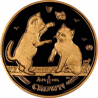 Isle of Man ⅕ Crown - Elizabeth II Tonkinese Cat