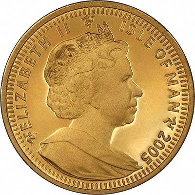 Isle of Man 1 Crown - Elizabeth II Himalayan Cat; Gold Issue obverse