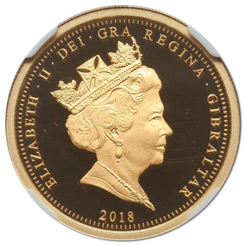Gibraltar 1 Sovereign - Elizabeth II Coronation Jubilee obverse