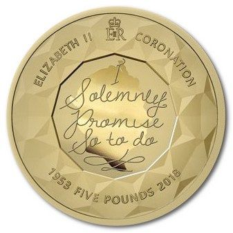Gibraltar 5 Pounds - Elizabeth II Coronation Jubilee reverse