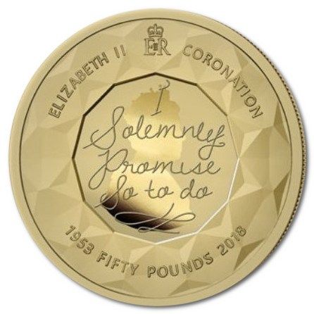 Gibraltar 50 Pounds - Elizabeth II Coronation Jubilee reverse