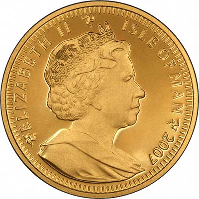 Isle of Man 1 Crown - Elizabeth II Ragdoll Cat; Gold obverse