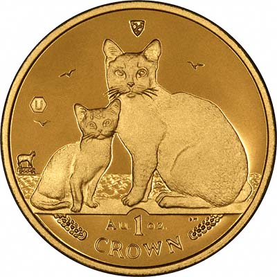 Isle of Man 1 Crown - Elizabeth II Burmilla Cat; Gold