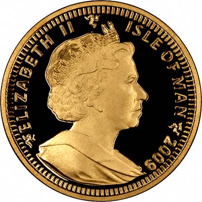 Isle of Man 1 Crown - Elizabeth II Chinchilla Cat; Gold obverse