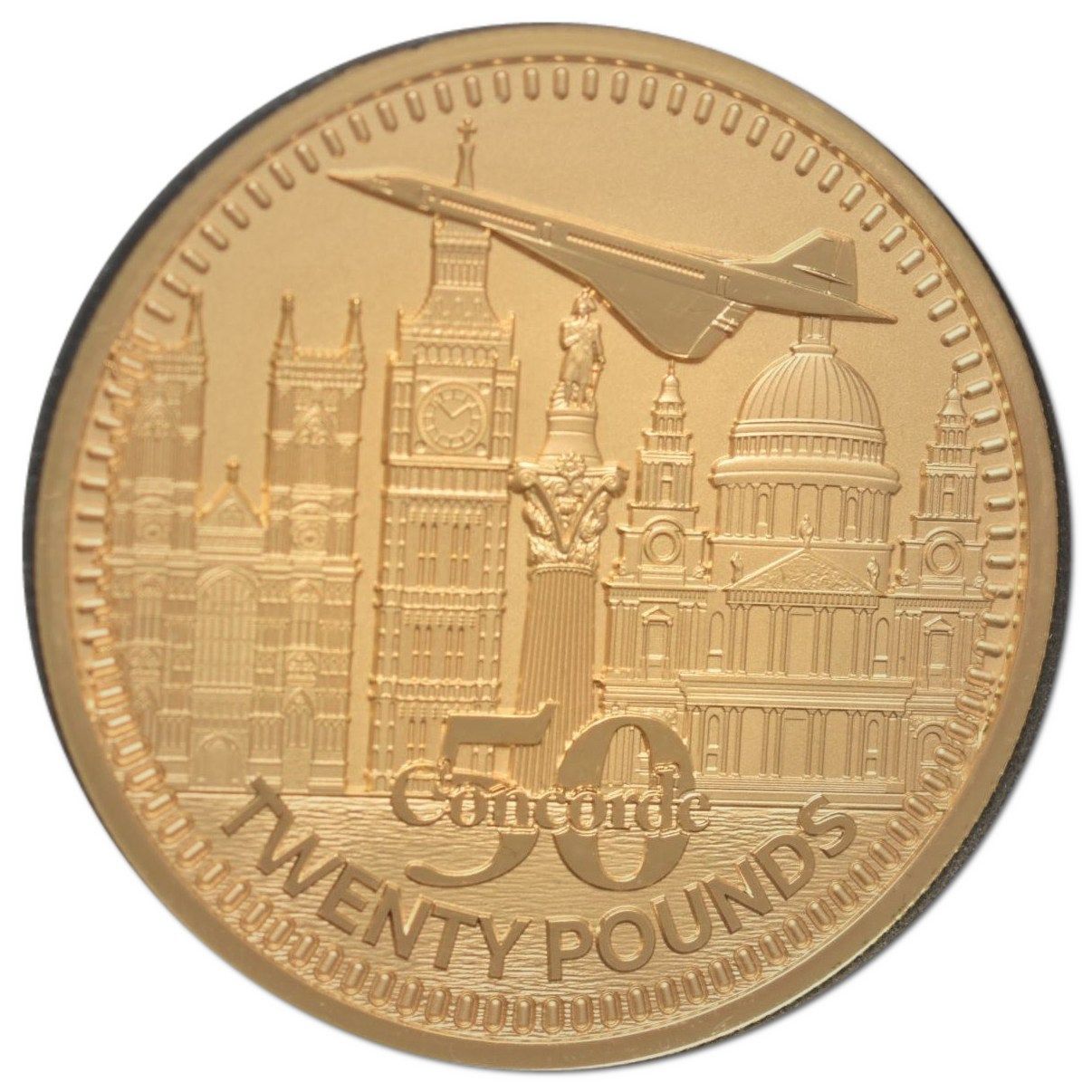Gibraltar 20 Pounds - Elizabeth II Concorde 50th Anniversary