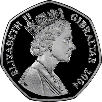Gibraltar 50 Pence - Elizabeth II Royal Marines - Sebastopol; Silver Proof obverse